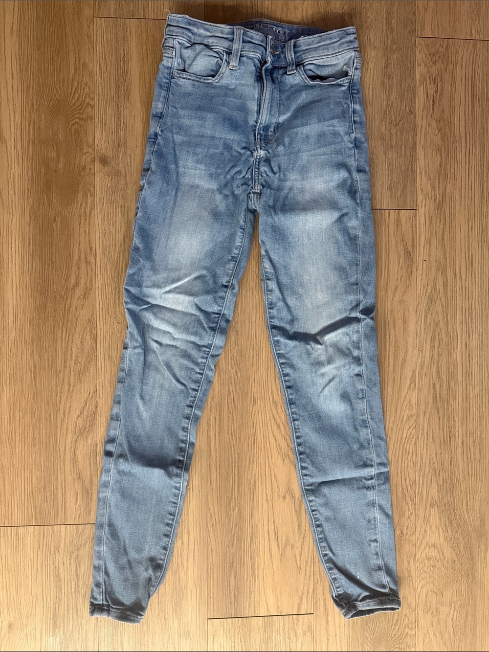 American Eagle Skinny Jeans Size 4 Long Light Wash Stretch Denim
